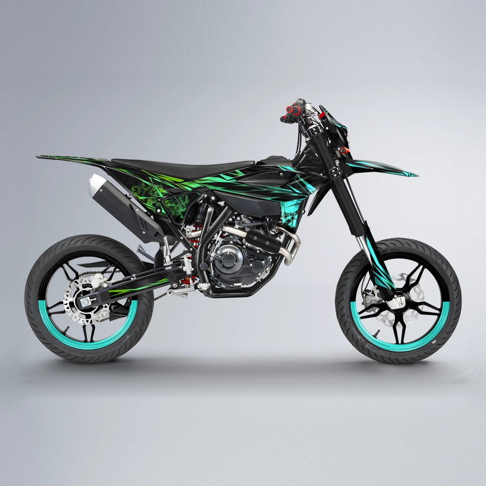 STATESIDE Beta supermoto graphics kit in Cyan & Green