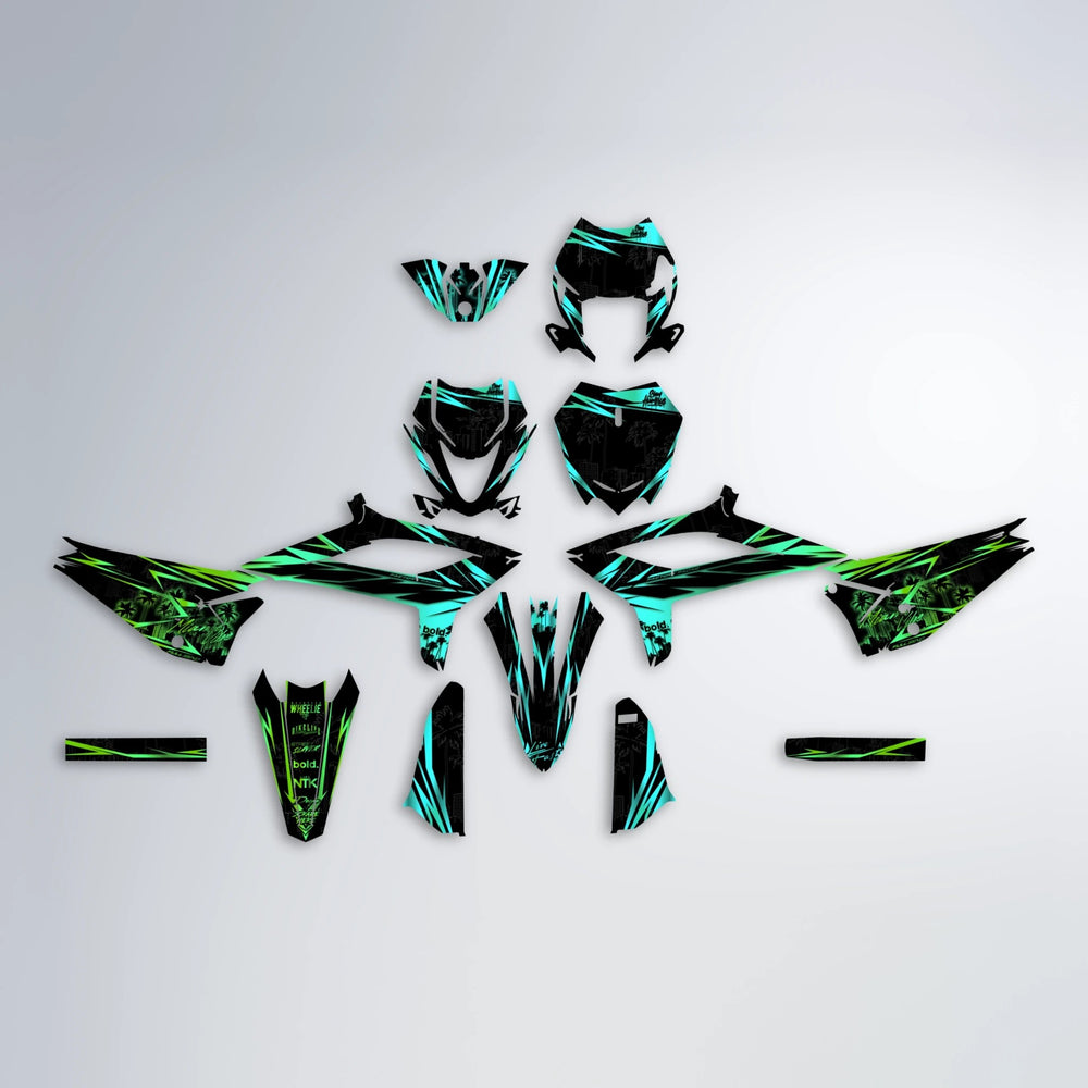 STATESIDE Beta graphics kit parts layout in Cyan & Green