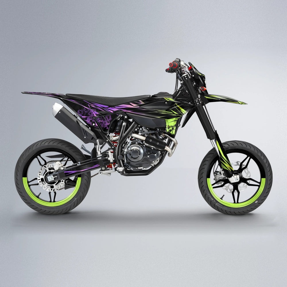 STATESIDE Beta supermoto graphics kit in Purple & Yellow