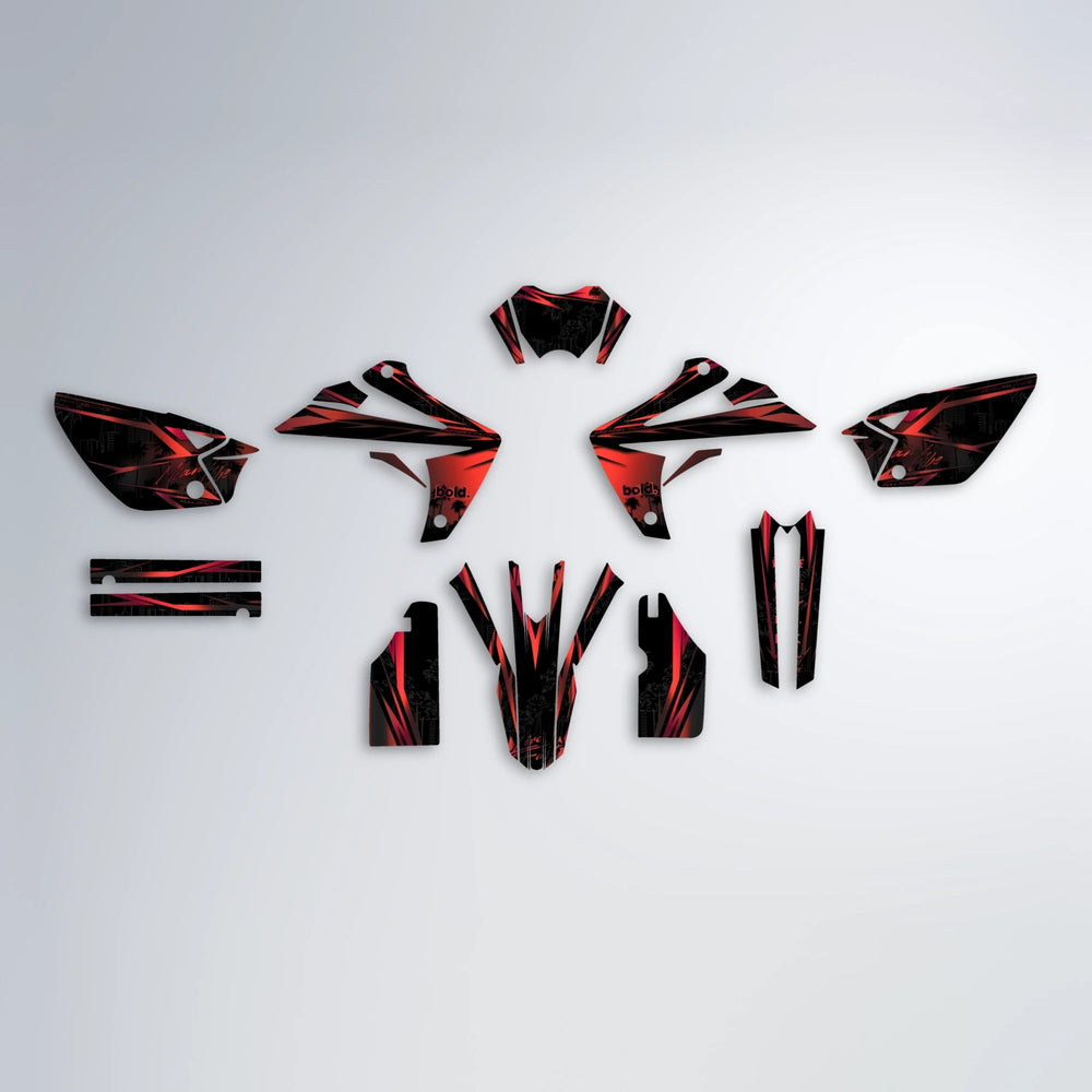 STATESIDE Rieju MRT graphics kit parts layout in Black & Red