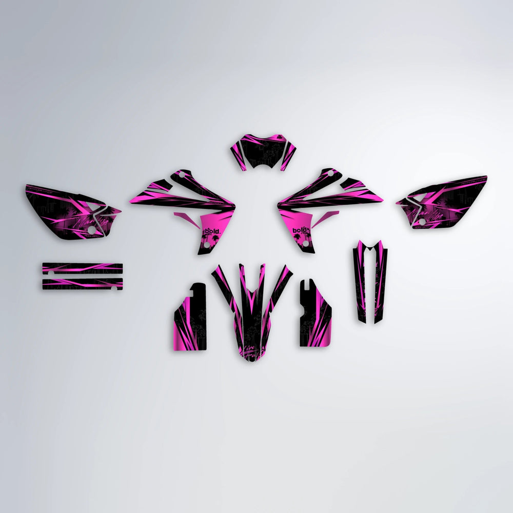 STATESIDE Rieju MRT graphics kit parts layout in Pink