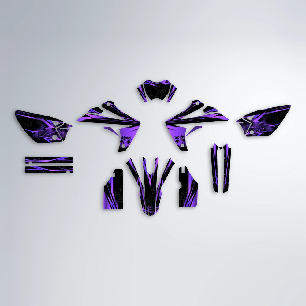 STATESIDE Rieju MRT graphics kit parts layout in Purple