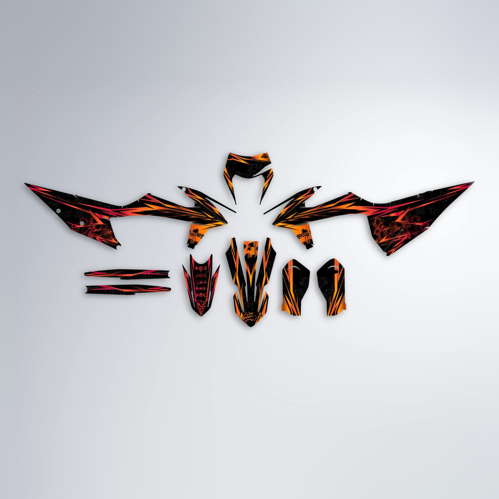 STATESIDE graphics kit parts layout in Red & Orange