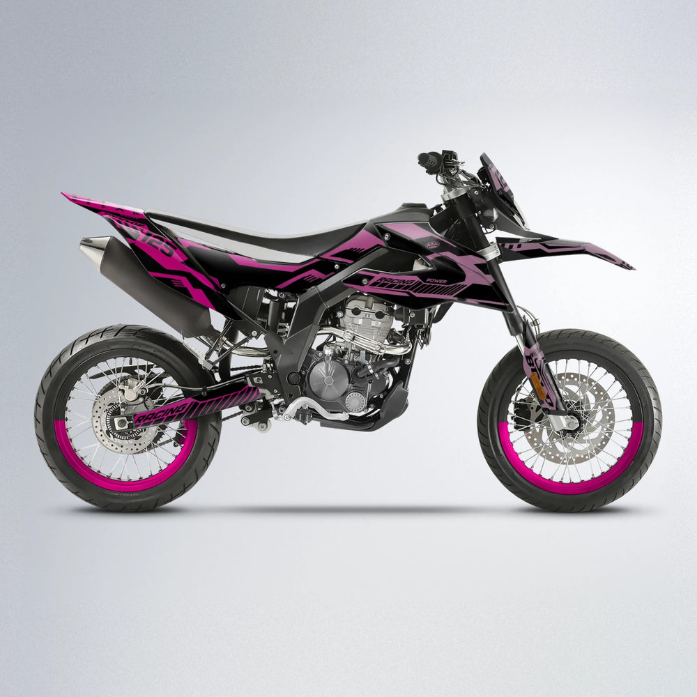STEALTH Aprilia SX 125 supermoto graphics kit in Flamingo