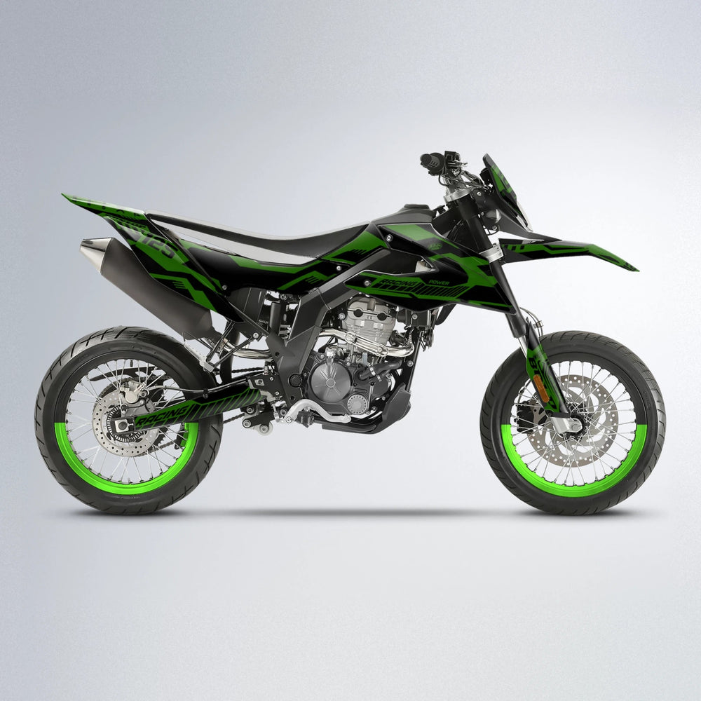 STEALTH Aprilia SX 125 supermoto graphics kit in Green
