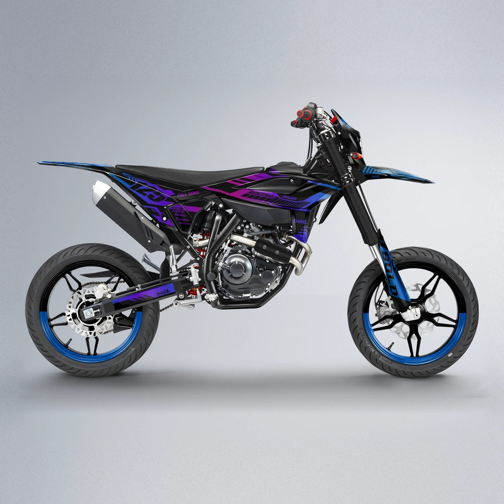 STEALTH Beta supermoto graphics kit in Blue Purple Fade