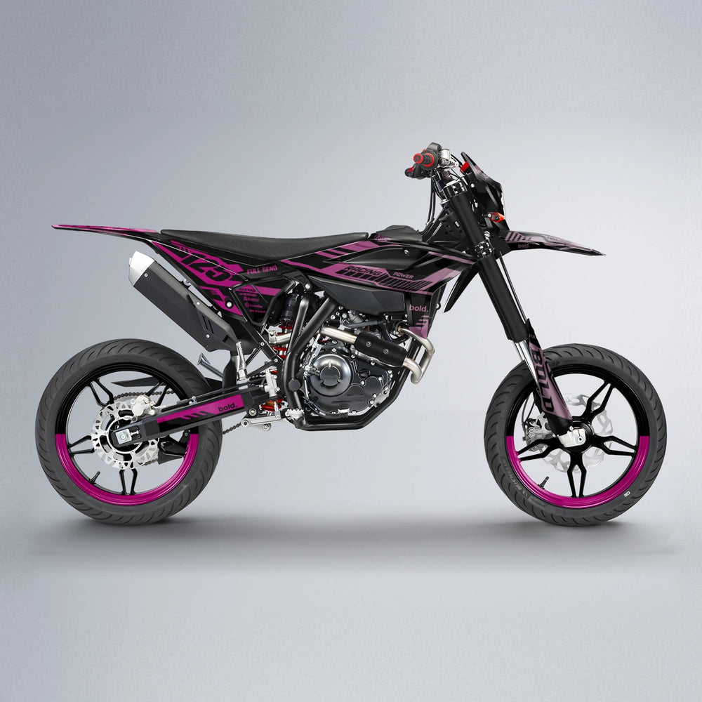 STEALTH Beta supermoto graphics kit in Flamingo