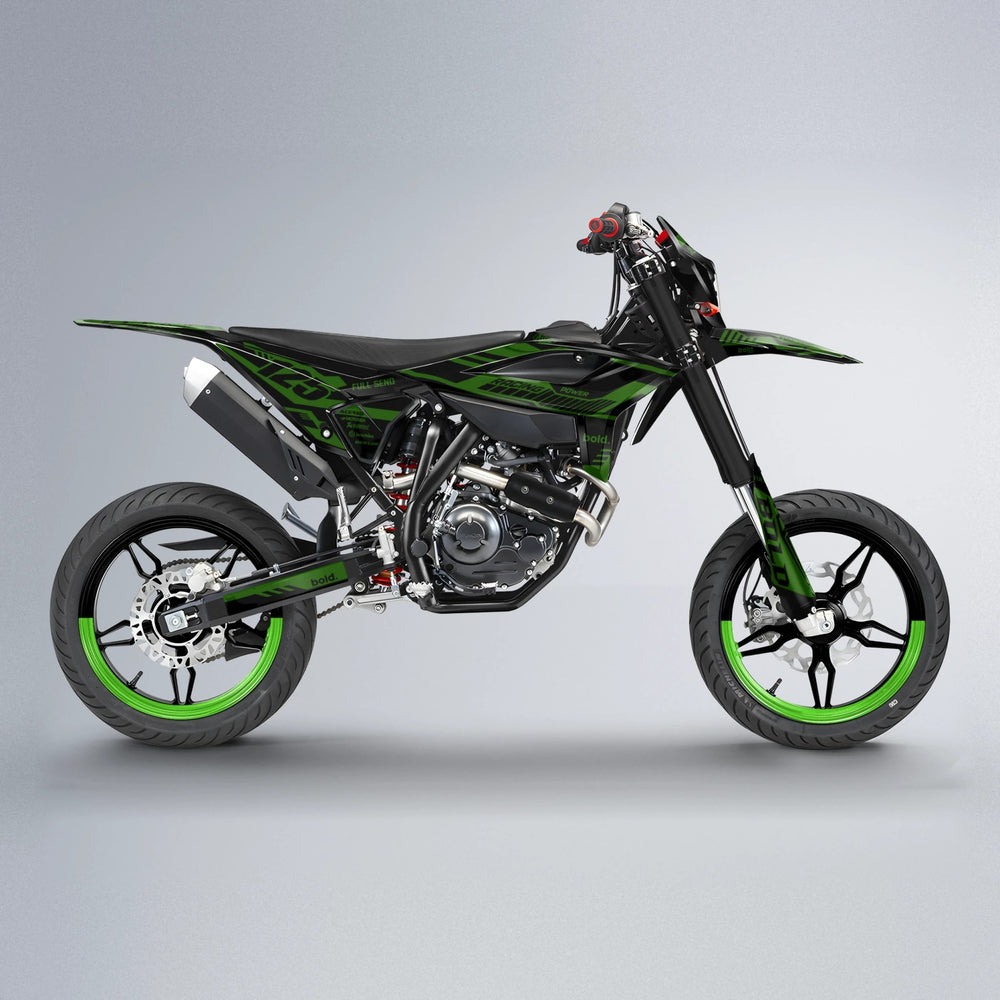 STEALTH Beta supermoto graphics kit in Green