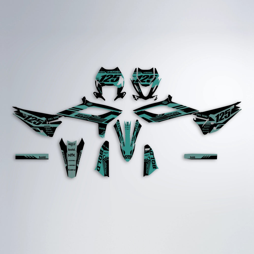 STEALTH Beta graphics kit parts layout in Mint