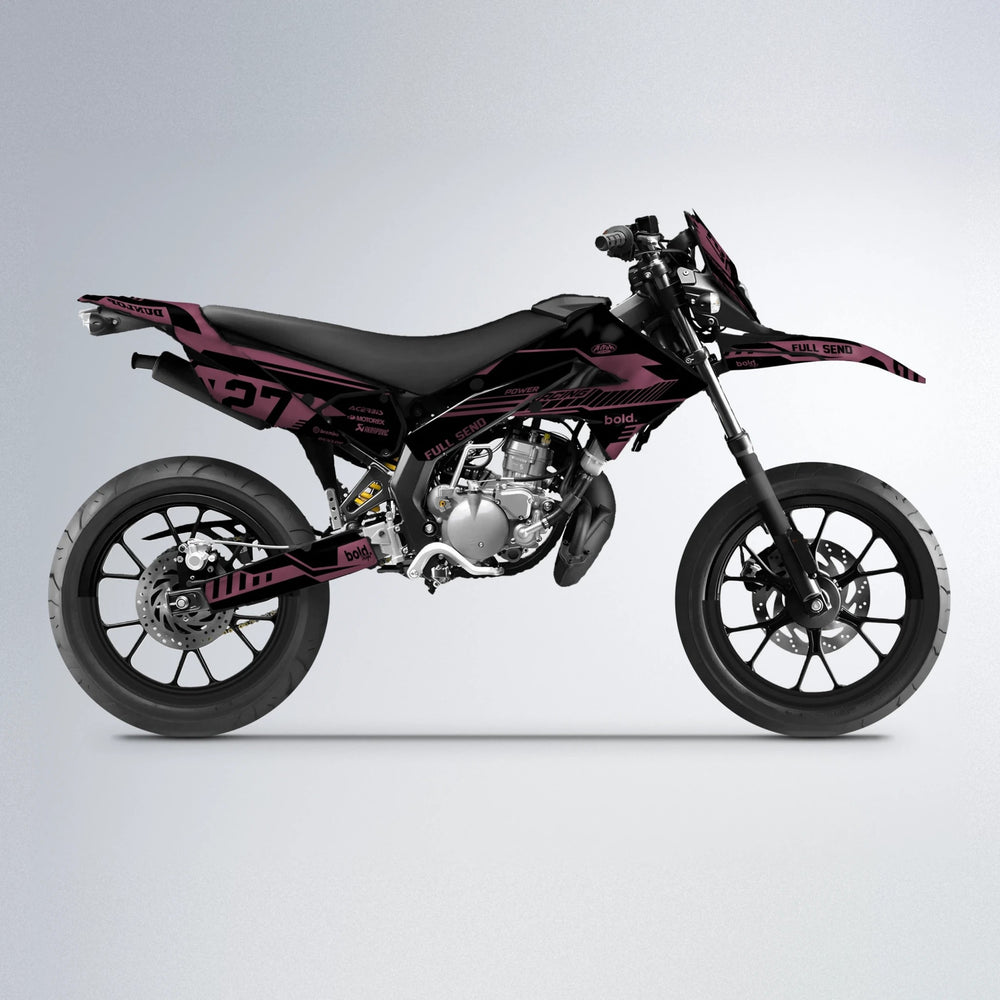 STEALTH Derbi Senda supermoto graphics kit in Sakura Pink