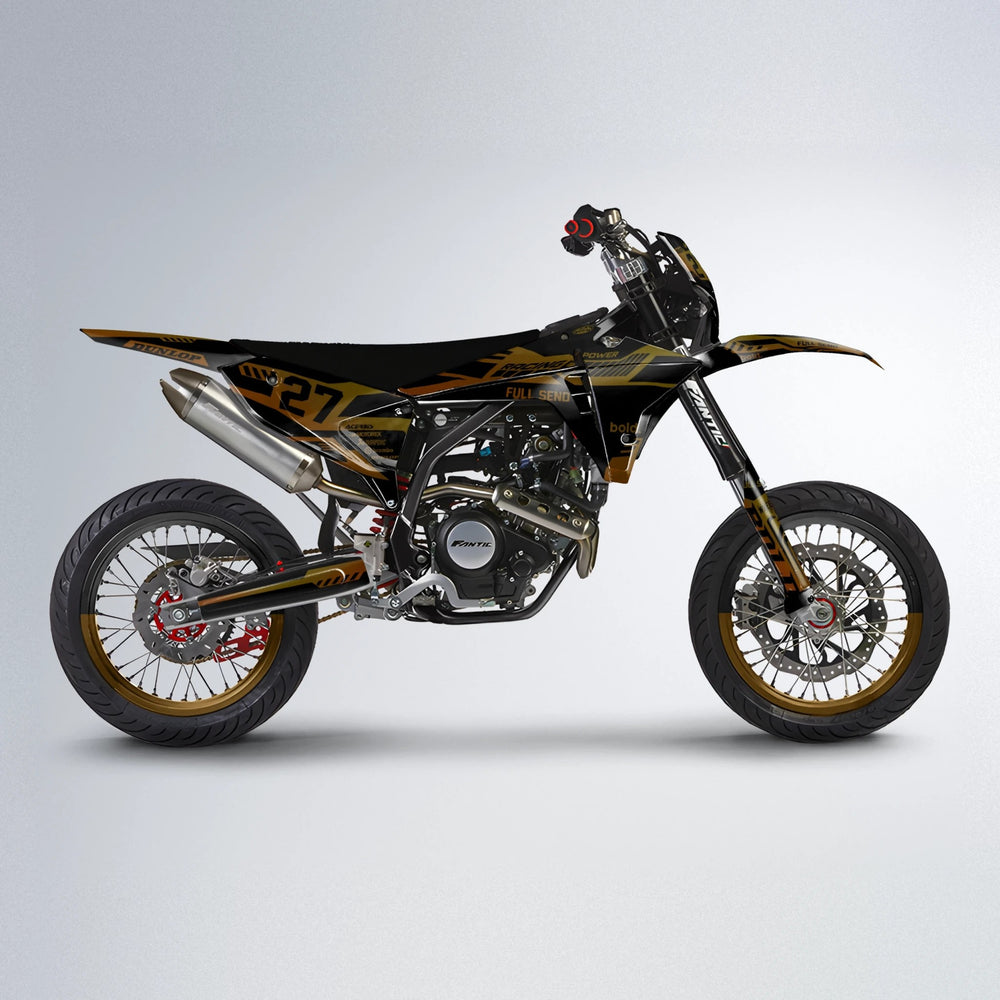 STEALTH Fantic supermoto graphics kit in Orange & Yellow
