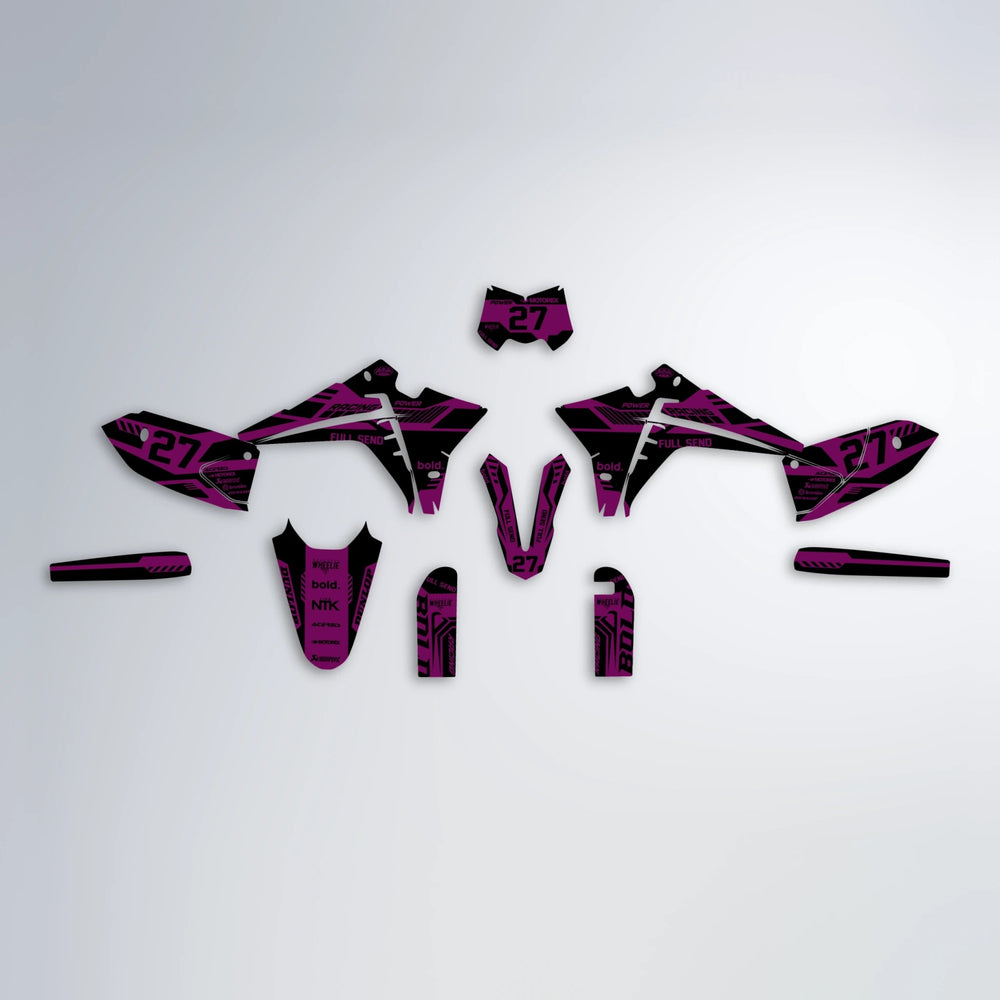 STEALTH Fantic graphics kit parts layout in Pink