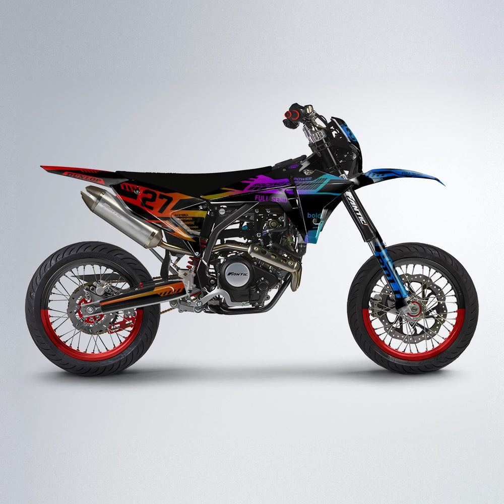 STEALTH Fantic supermoto graphics kit in Sunset Fade