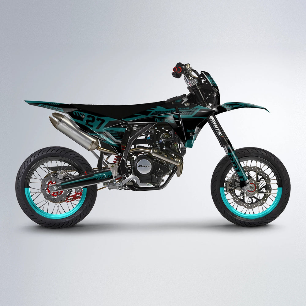 STEALTH Fantic supermoto graphics kit in Teal