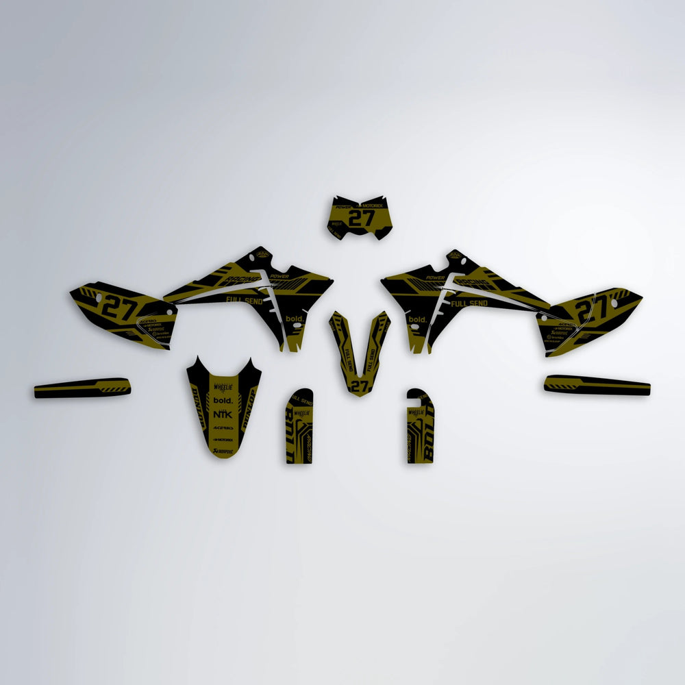 STEALTH Fantic graphics kit parts layout in Yellow