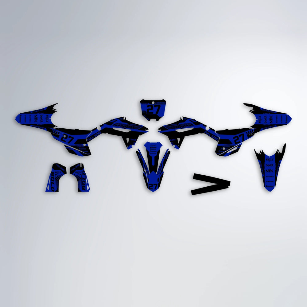 STEALTH Honda graphics kit parts layout in Blue