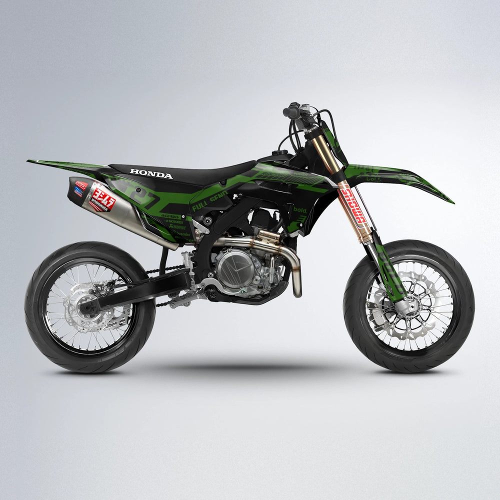 STEALTH Honda supermoto graphics kit in Green