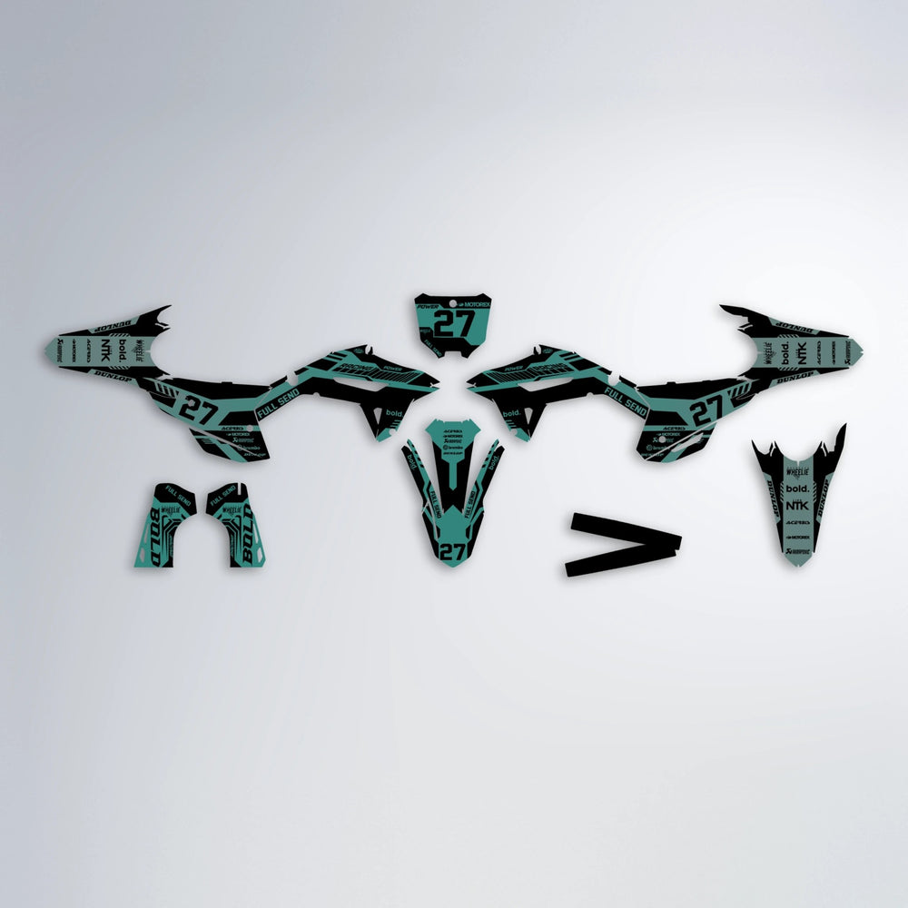 STEALTH Honda graphics kit parts layout in Mint
