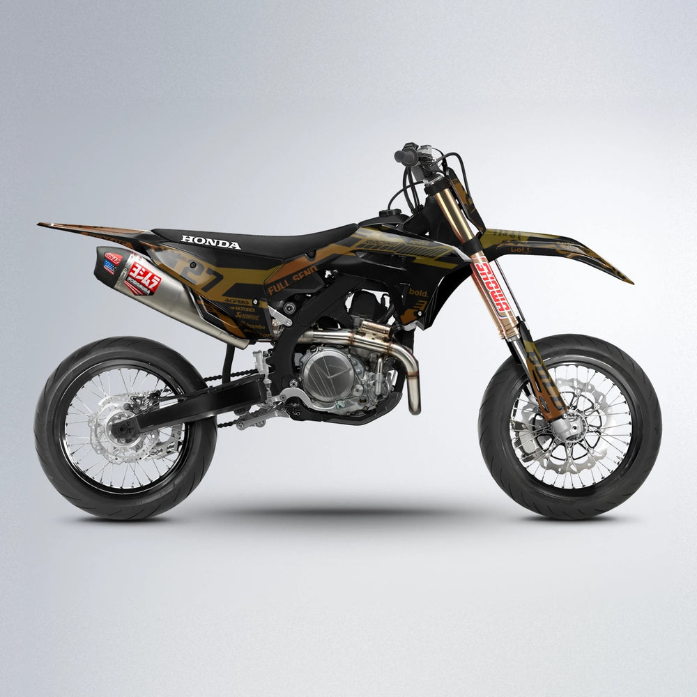 STEALTH Honda supermoto graphics kit in Orange & Yellow