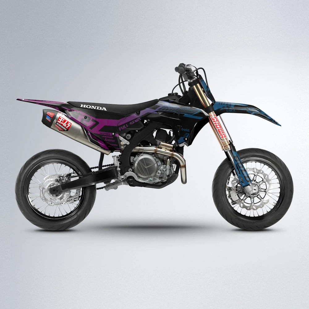STEALTH Honda supermoto graphics kit in Pink & Light Blue