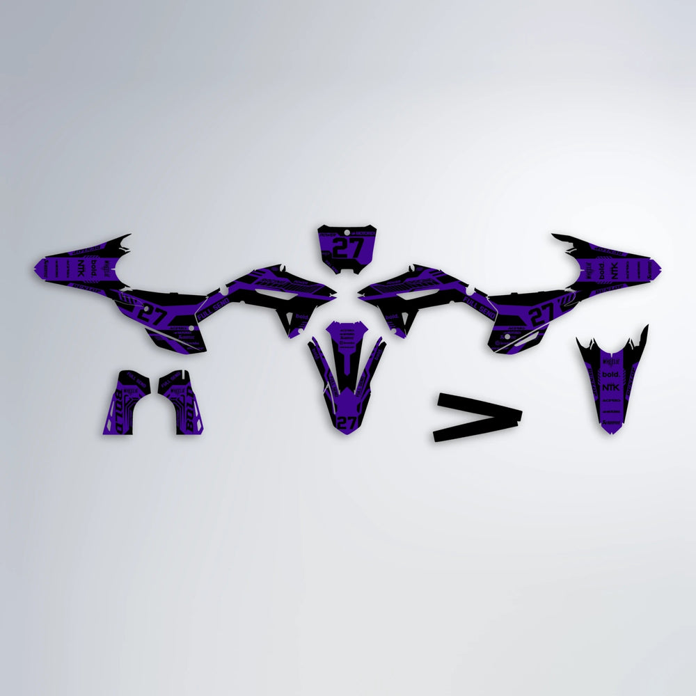 STEALTH Honda graphics kit parts layout in Purple