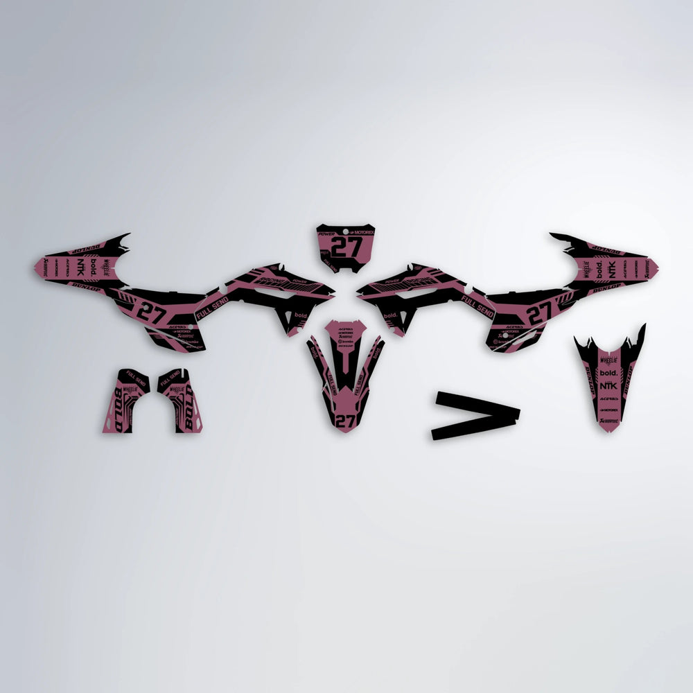 STEALTH Honda graphics kit parts layout in Sakura Pink