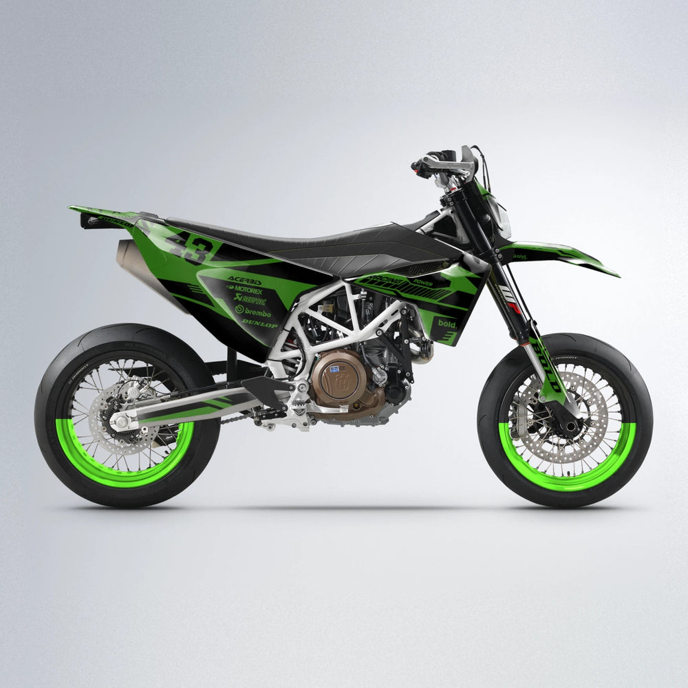 STEALTH Husqvarna 701 supermoto graphics kit in Green