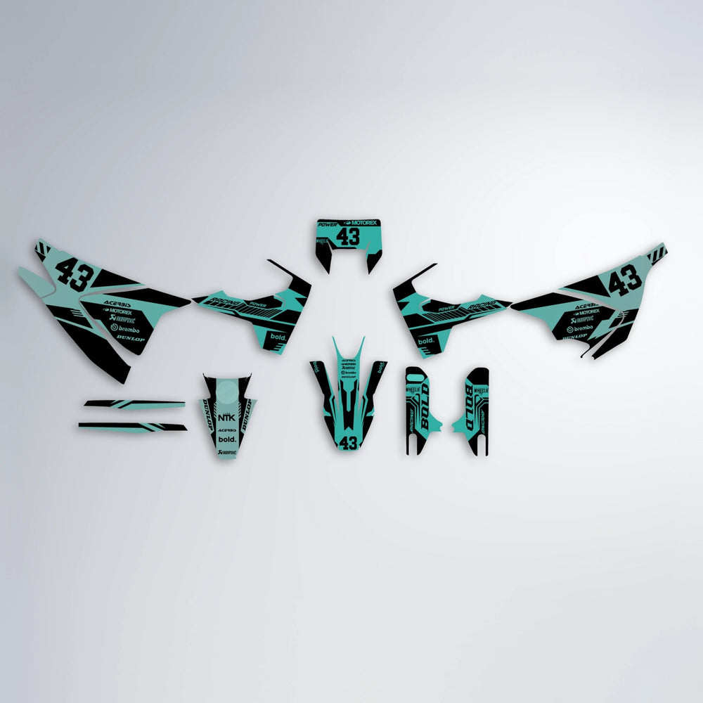 STEALTH Husqvarna 701 graphics kit parts layout in Mint