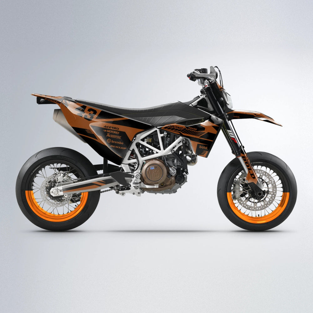 STEALTH Husqvarna 701 supermoto graphics kit in Orange