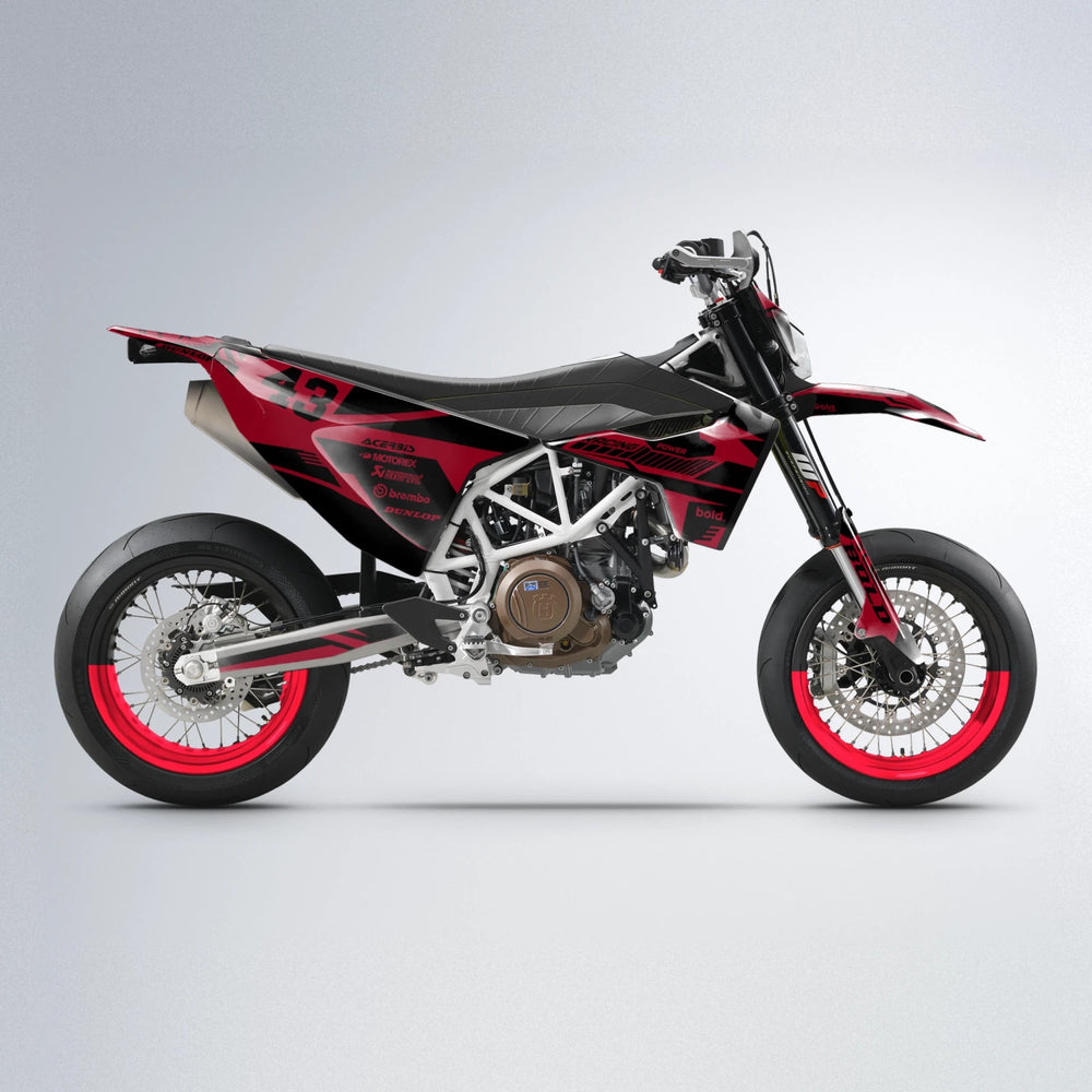STEALTH Husqvarna 701 supermoto graphics kit in Red