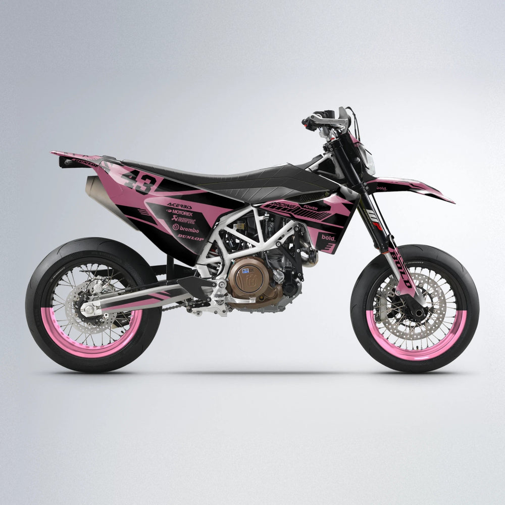 STEALTH Husqvarna 701 supermoto graphics kit in Sakura Pink