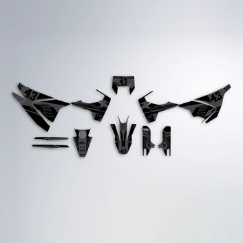 STEALTH Husqvarna 701 graphics kit parts layout in Silver
