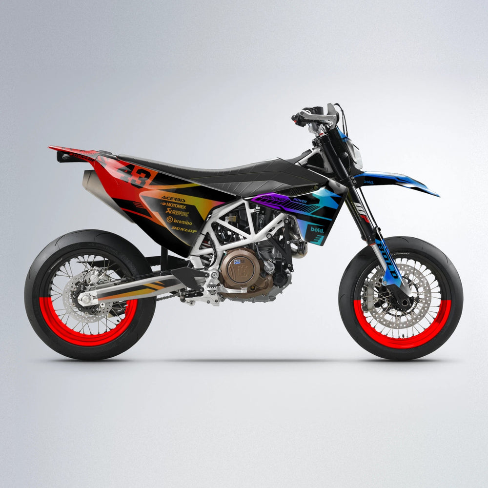 STEALTH Husqvarna 701 supermoto graphics kit in Sunset Fade