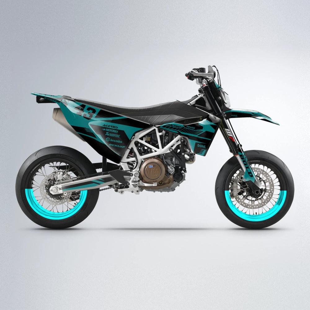 STEALTH Husqvarna 701 supermoto graphics kit in Teal