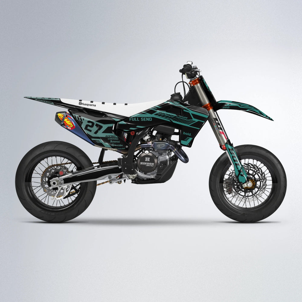 STEALTH Husqvarna FE/TE supermoto graphics kit in Mint
