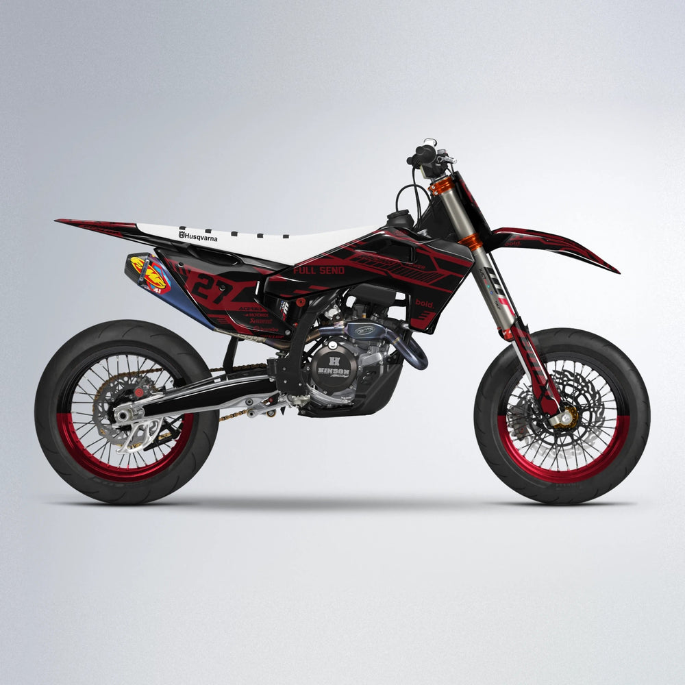STEALTH Husqvarna FE/TE supermoto graphics kit in Red