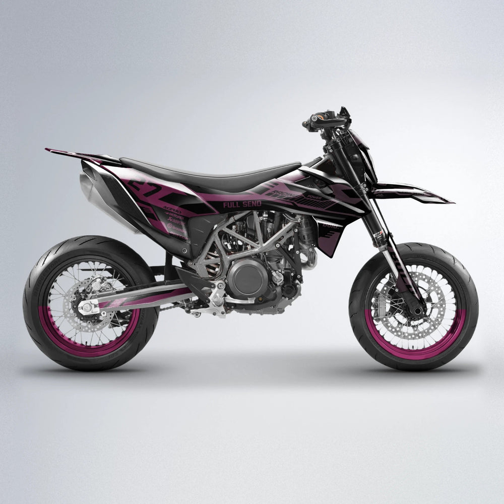 STEALTH KTM SMC 690 supermoto graphics kit in Flamingo