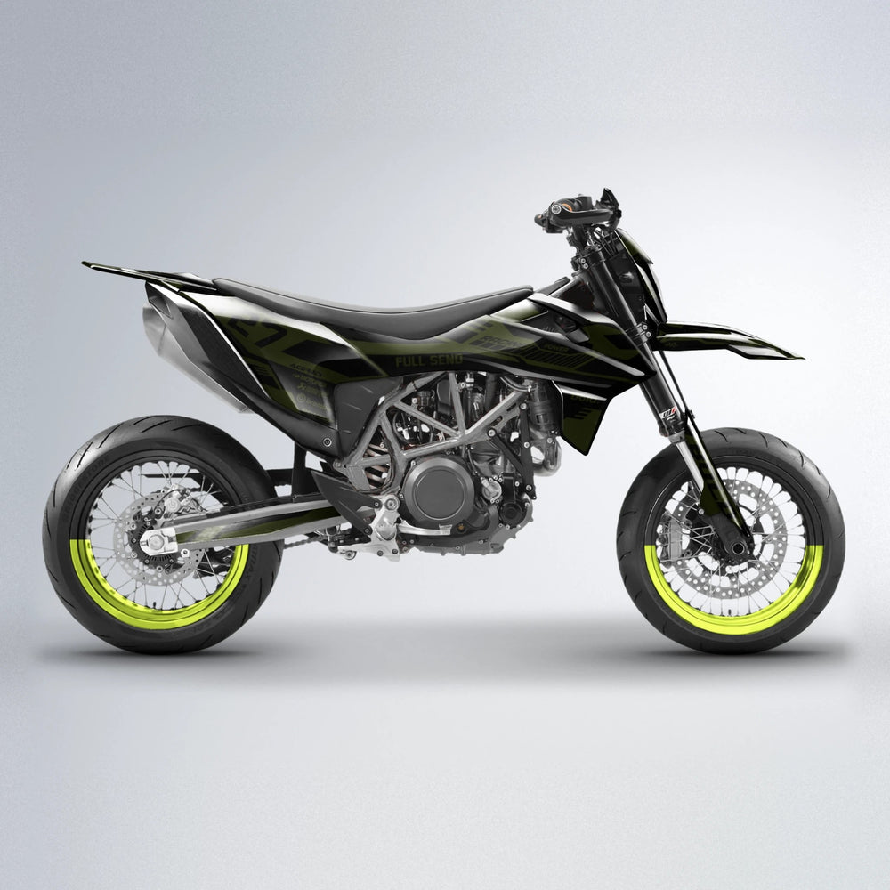 STEALTH KTM SMC 690 supermoto graphics kit in Olive