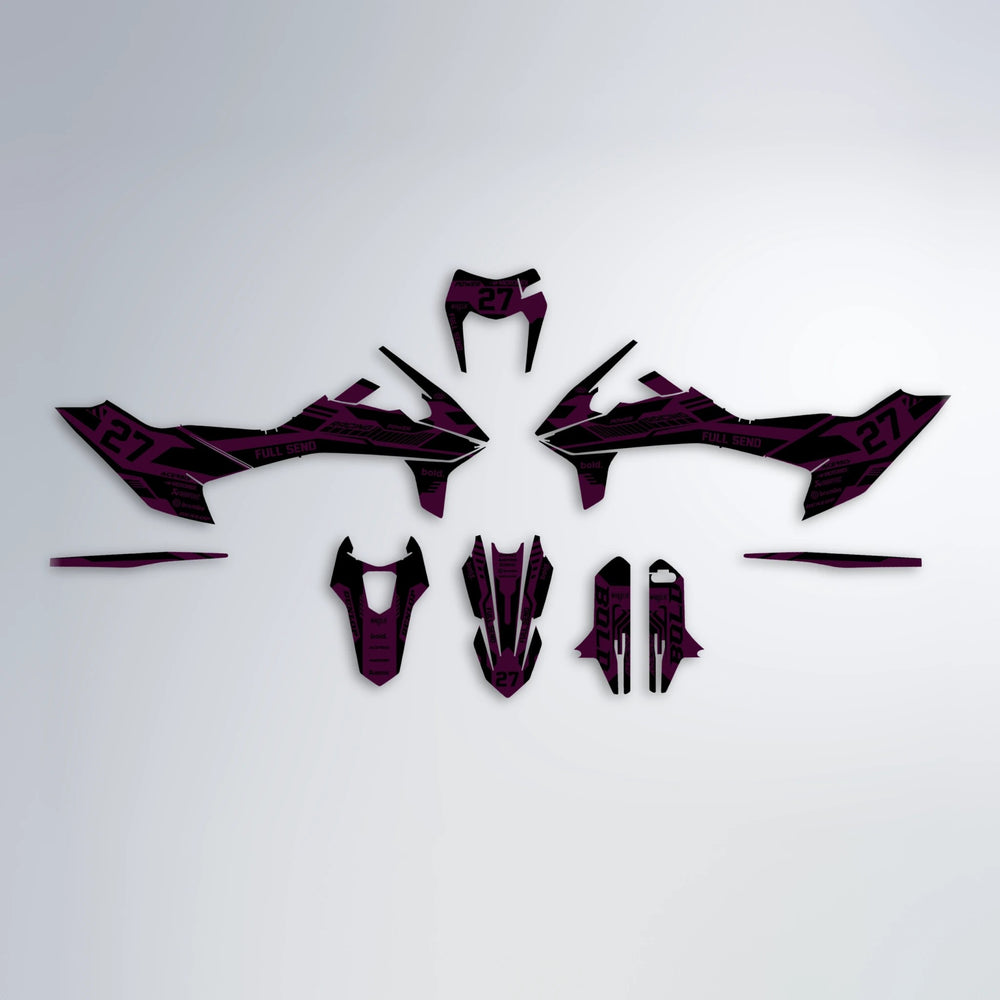 STEALTH KTM SMC 690 graphics kit parts layout in Pink