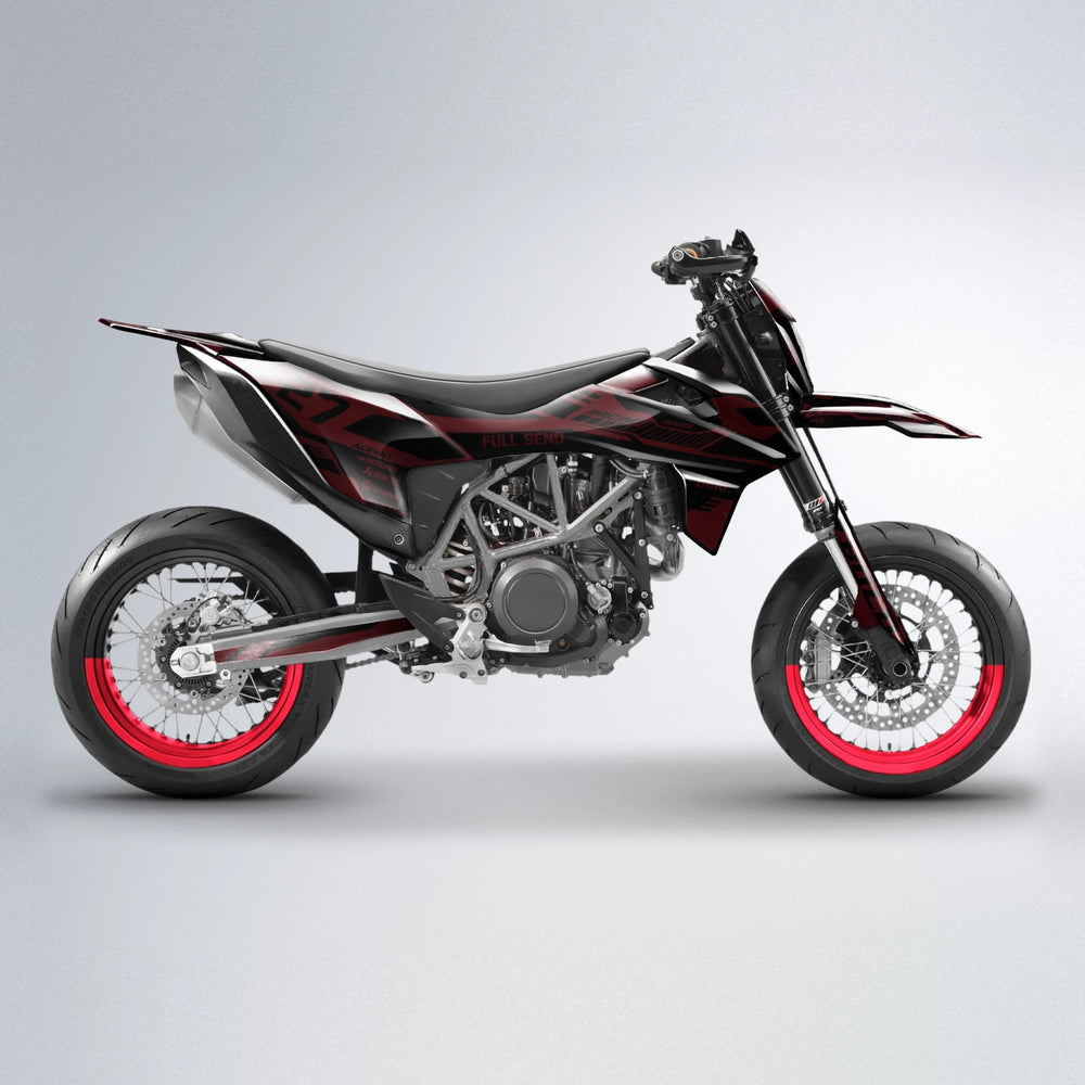 STEALTH KTM SMC 690 supermoto graphics kit in Red