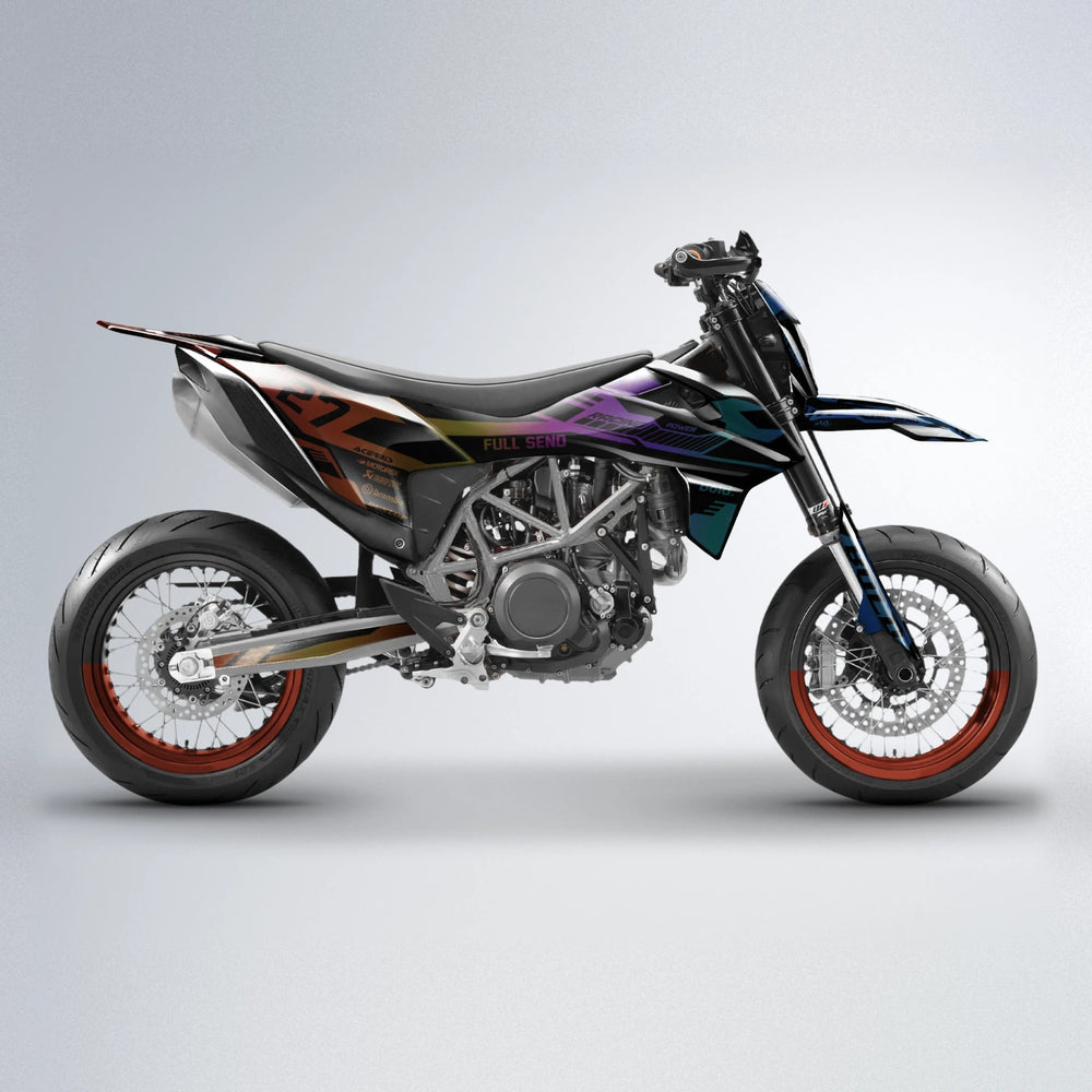 STEALTH KTM SMC 690 supermoto graphics kit in Sunset Fade