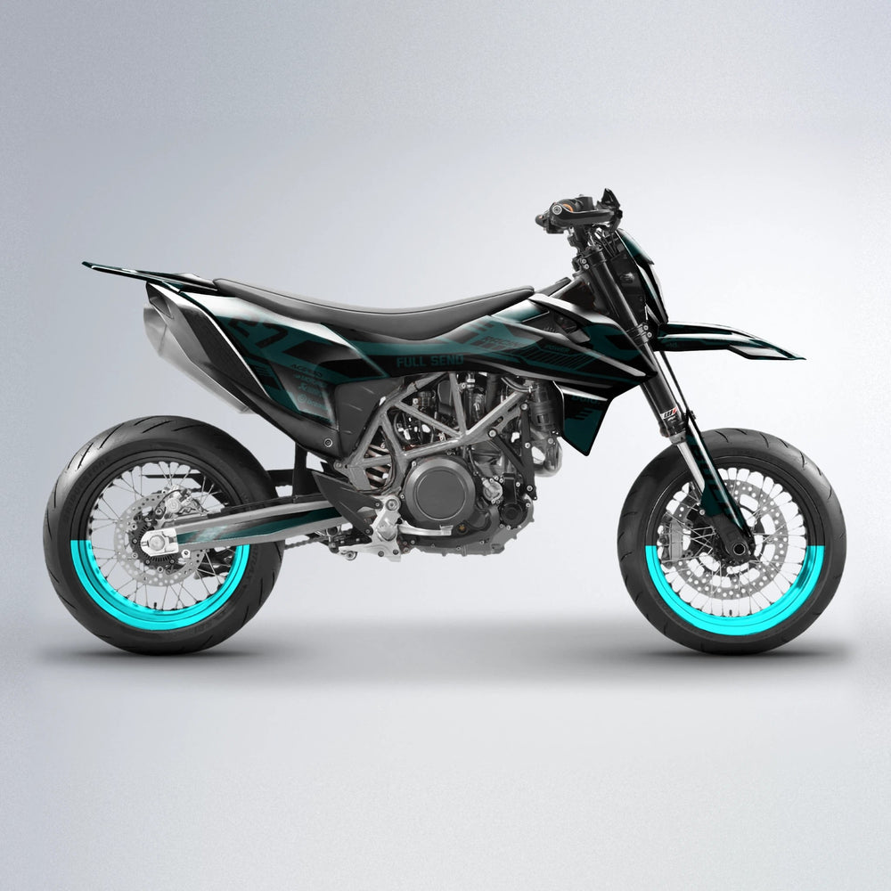 STEALTH KTM SMC 690 supermoto graphics kit in Teal