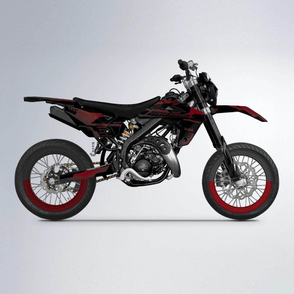 STEALTH Rieju MRT supermoto graphics kit in Black & Red