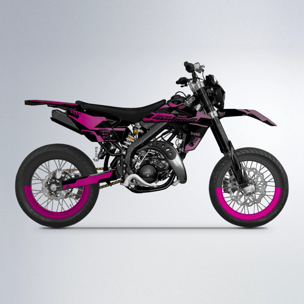 STEALTH Rieju MRT supermoto graphics kit in Flamingo