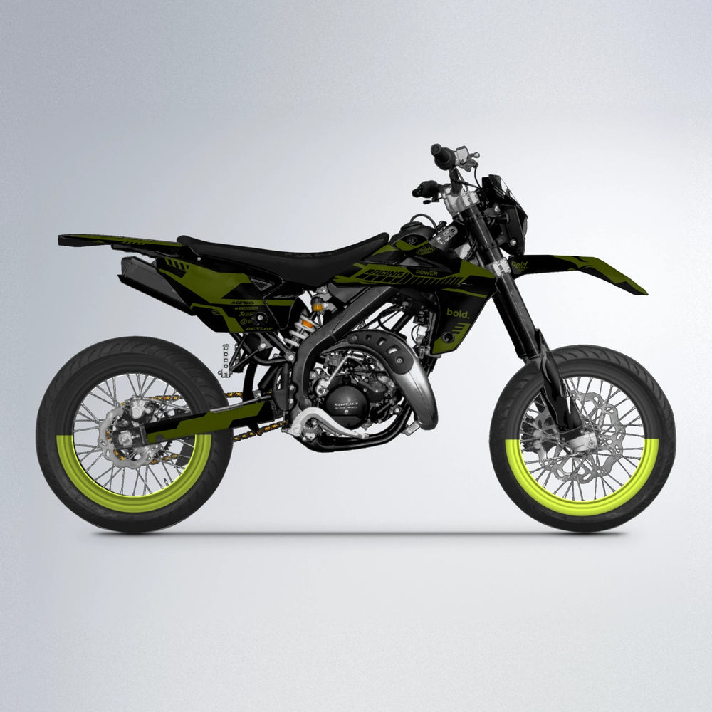 STEALTH Rieju MRT supermoto graphics kit in Olive
