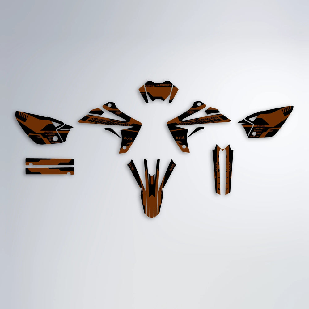 STEALTH Rieju MRT graphics kit parts layout in Orange