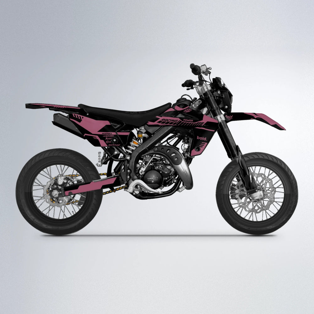 STEALTH Rieju MRT supermoto graphics kit in Sakura Pink