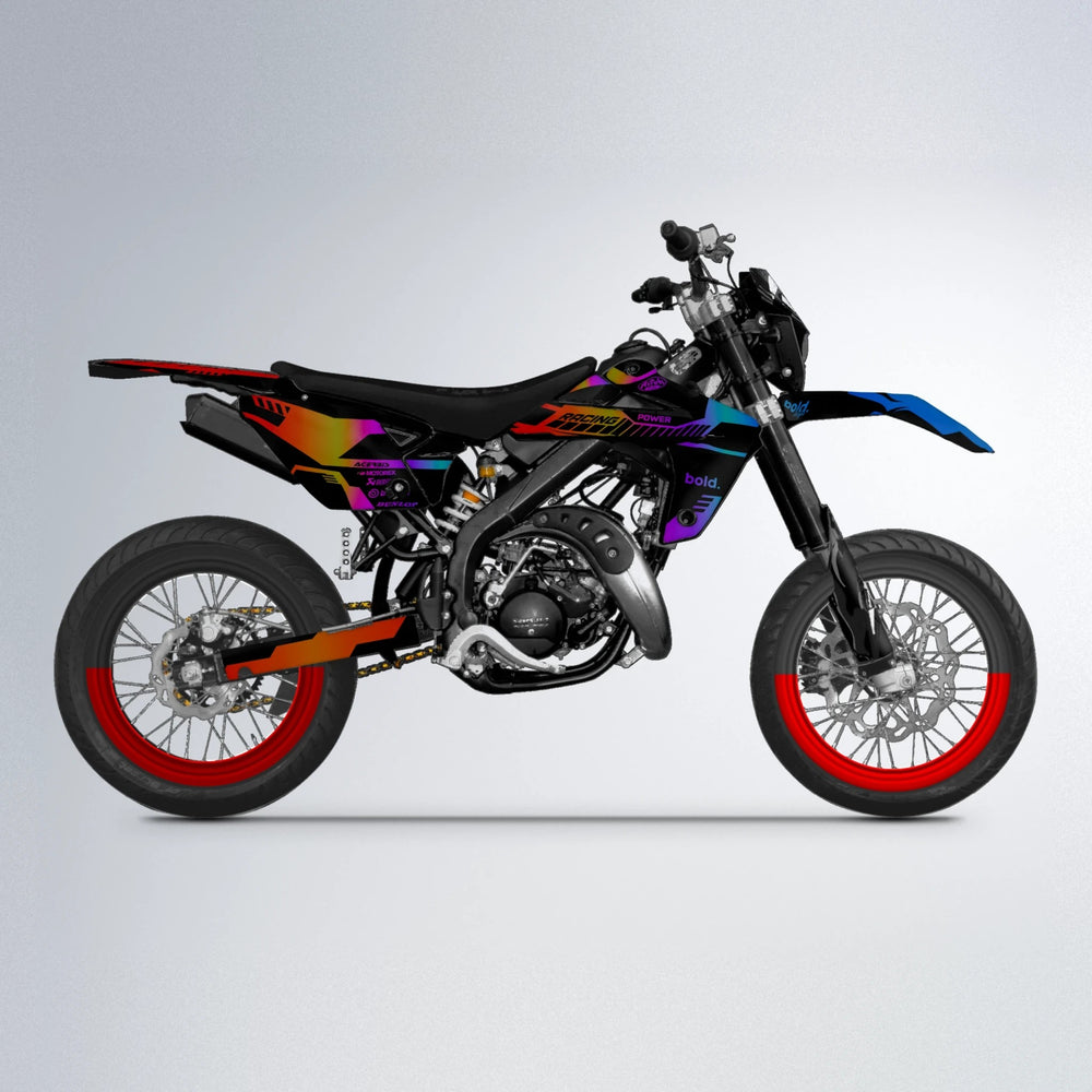 STEALTH Rieju MRT supermoto graphics kit in Sunset Fade