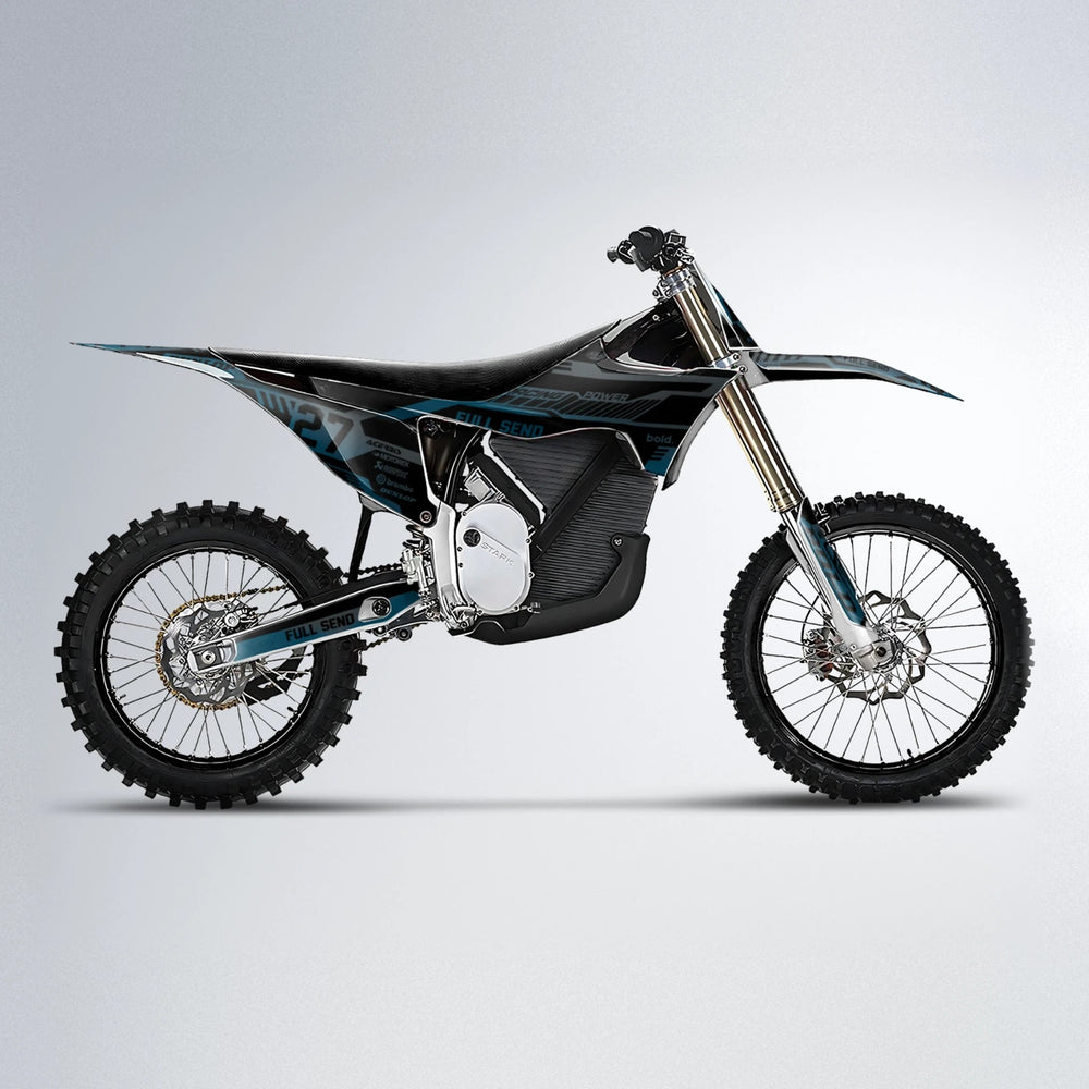 STEALTH Stark Varg MX motocross graphics kit in Light Blue & White