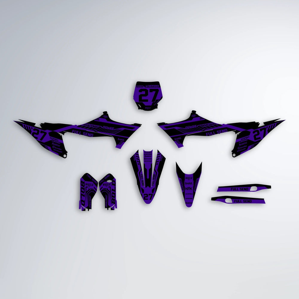 STEALTH Stark Varg MX graphics kit parts layout in Purple